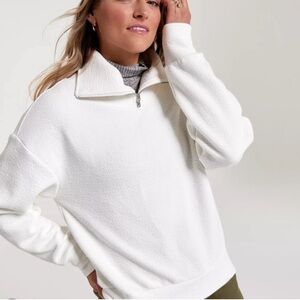Calia 1/4 zip sweatshirt in white, size L